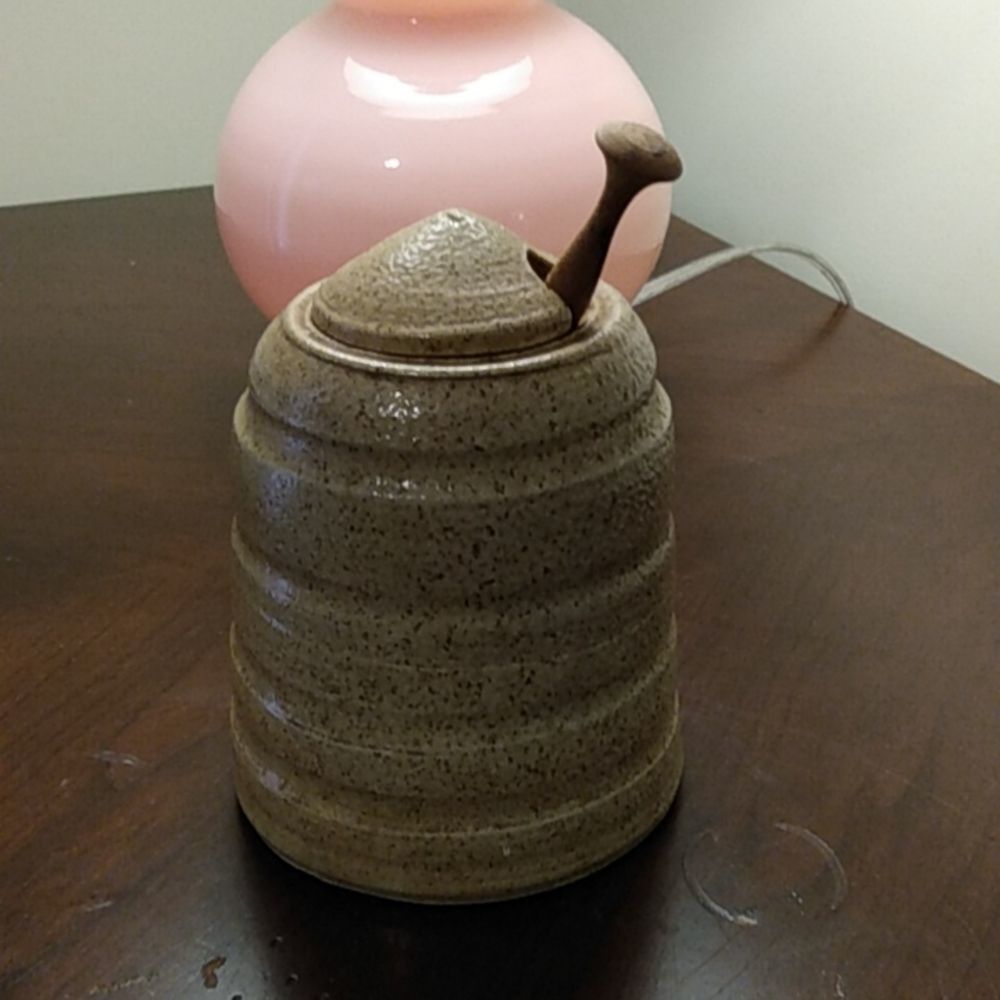 Honey Pot With Stirrer Beautiful Pottery